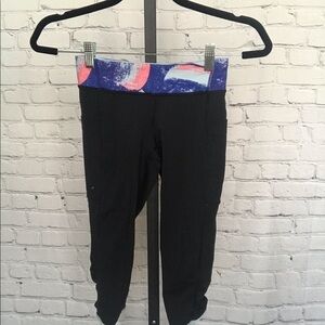 Ivviva Lululemon Girls Leggings With Printed Waist